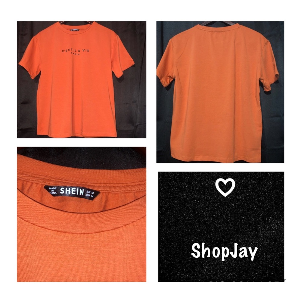 Orange and black letter graphic tee!